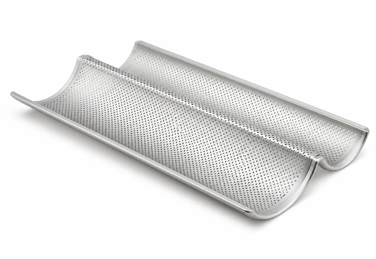 2-channel aluminum baguette pan, alternate angle