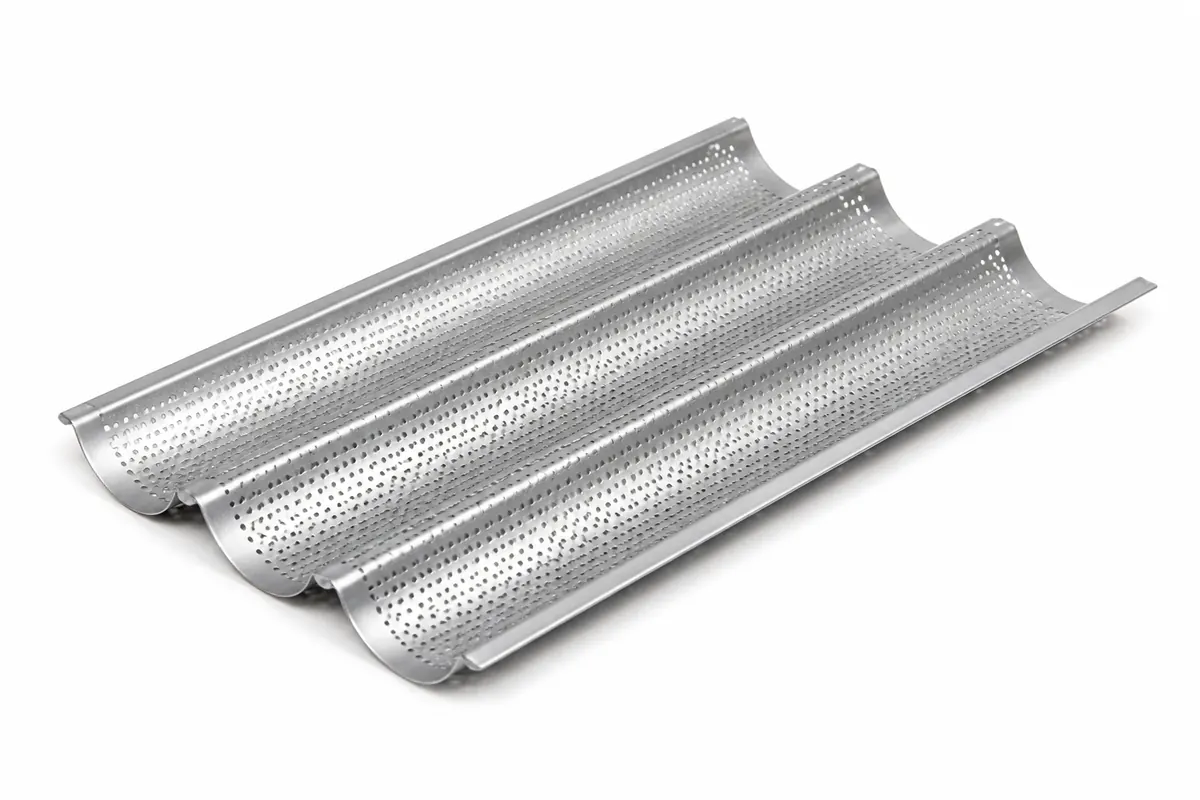 3-channel baguette pan showing open channel profile