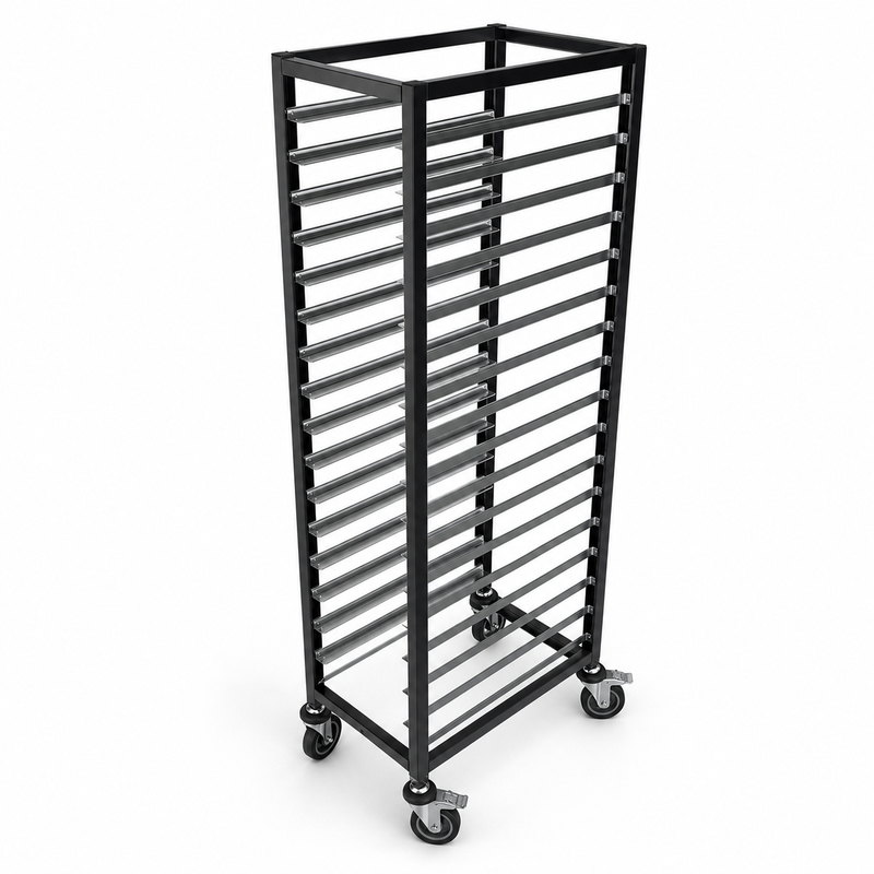 aluminum baking rack trolley for bakery tray transport