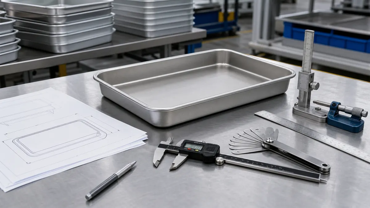 Custom baking pan measuring guide