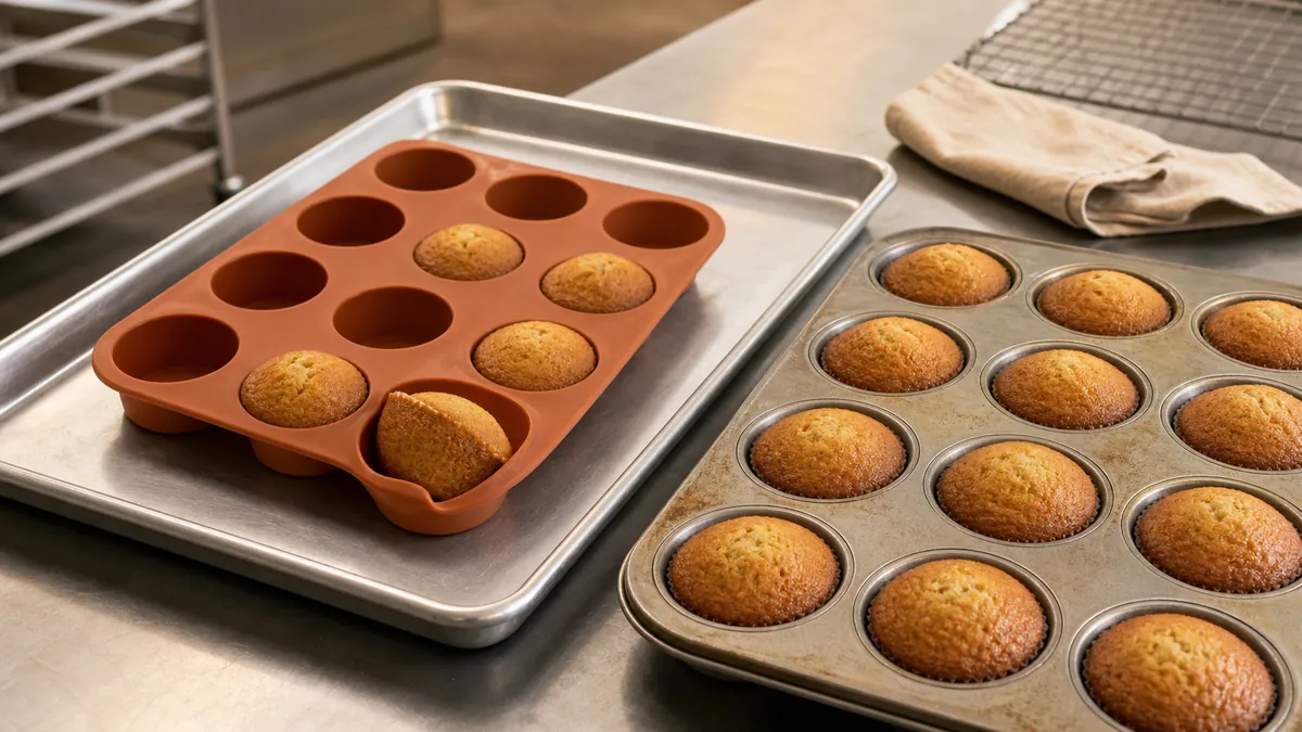 Coated metal bakeware for release and serious baking performance