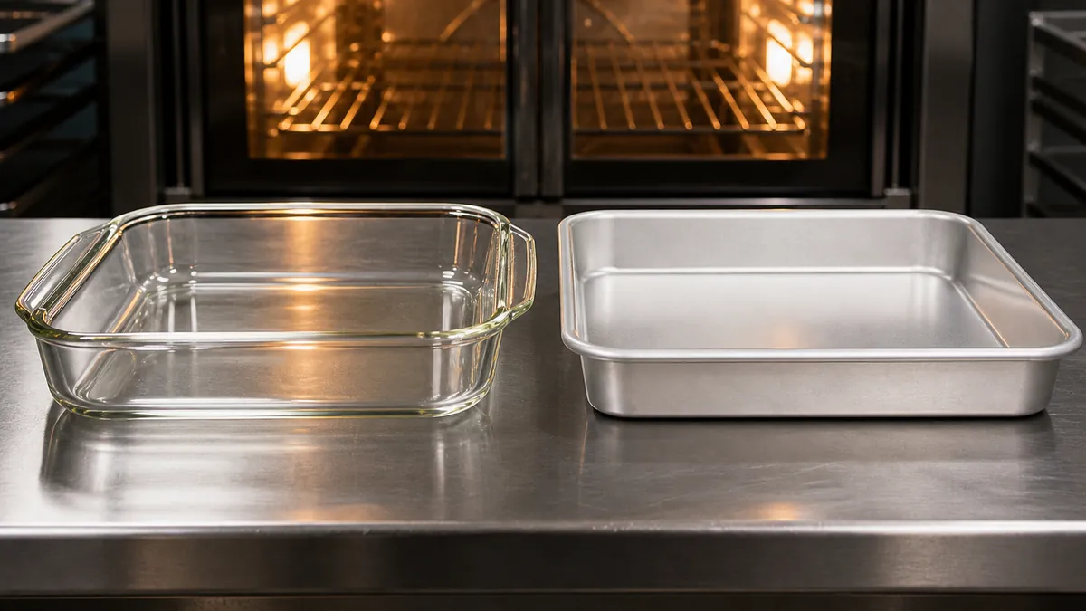 Commercial baking sheet pans showing everyday bakeware material options