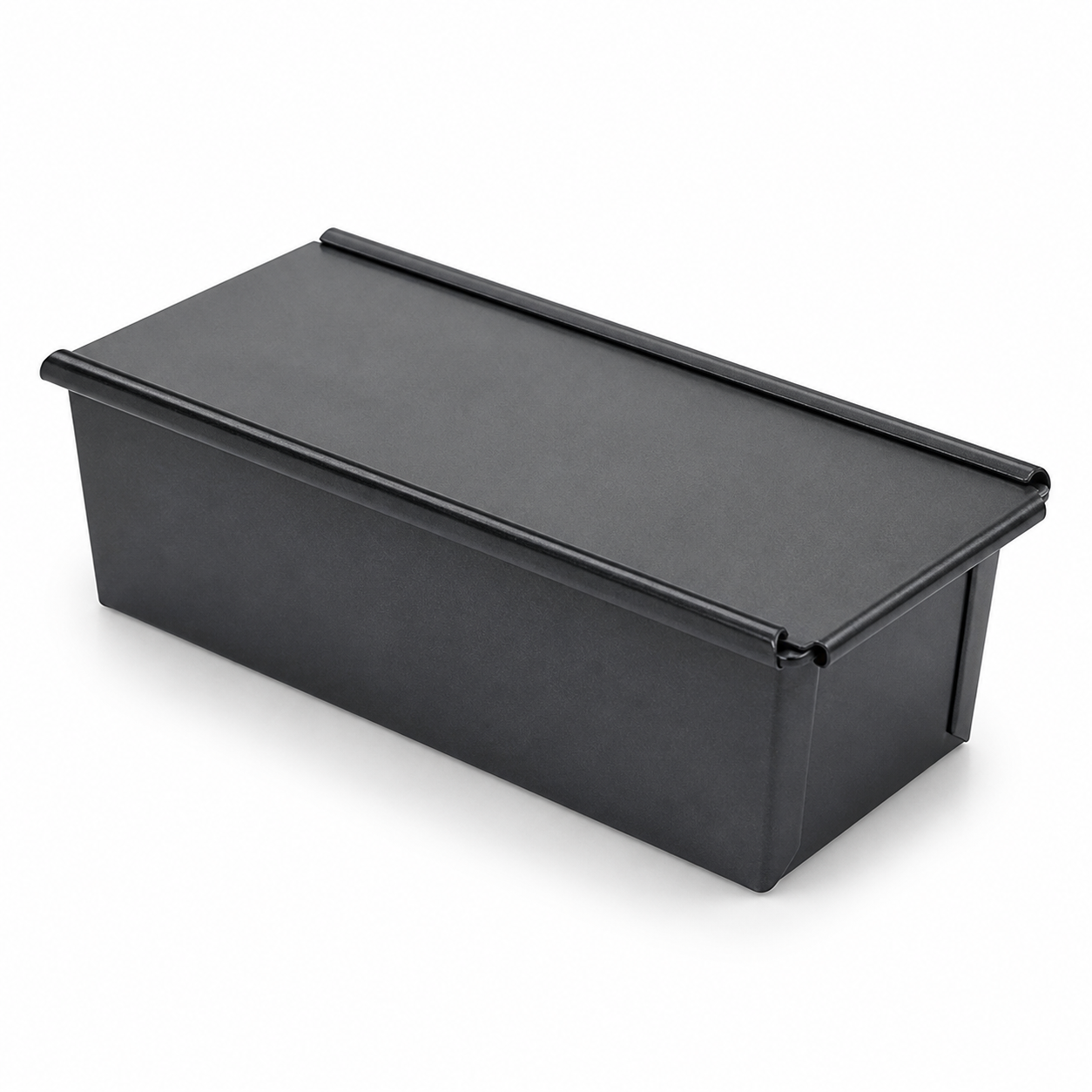Pullman loaf pan with fitted sliding cover for bread production
