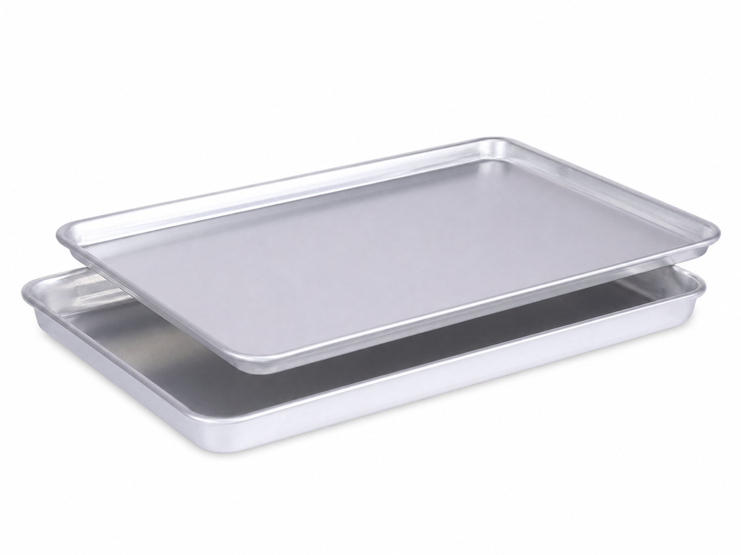 rimmed commercial sheet pan with raised edge for bakery handling
